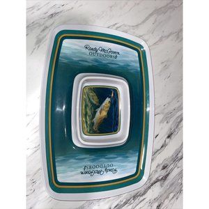 Randy McGovern Outdoors Melamine Chip and Dip tray Fishing Lake 17” X 12”